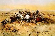 Charles M Russell A Desperate Stand Norge oil painting reproduction
